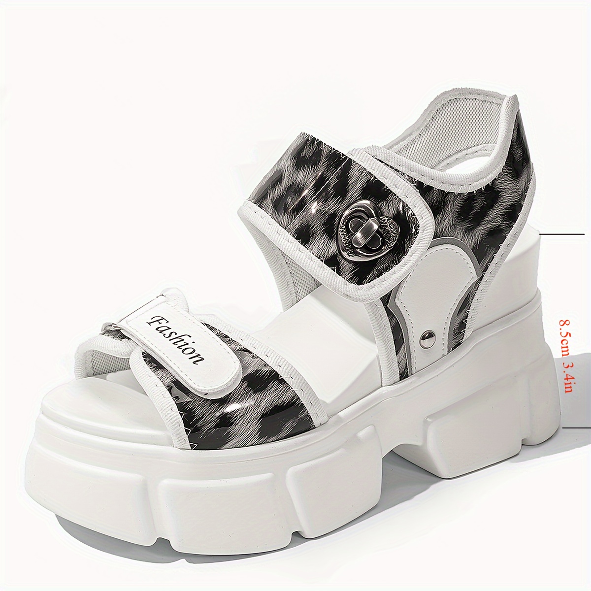 Women s Fashion Wedge Sneakers Leopard Print Toe Platform Shoes All match Summer Outdoor Sandals