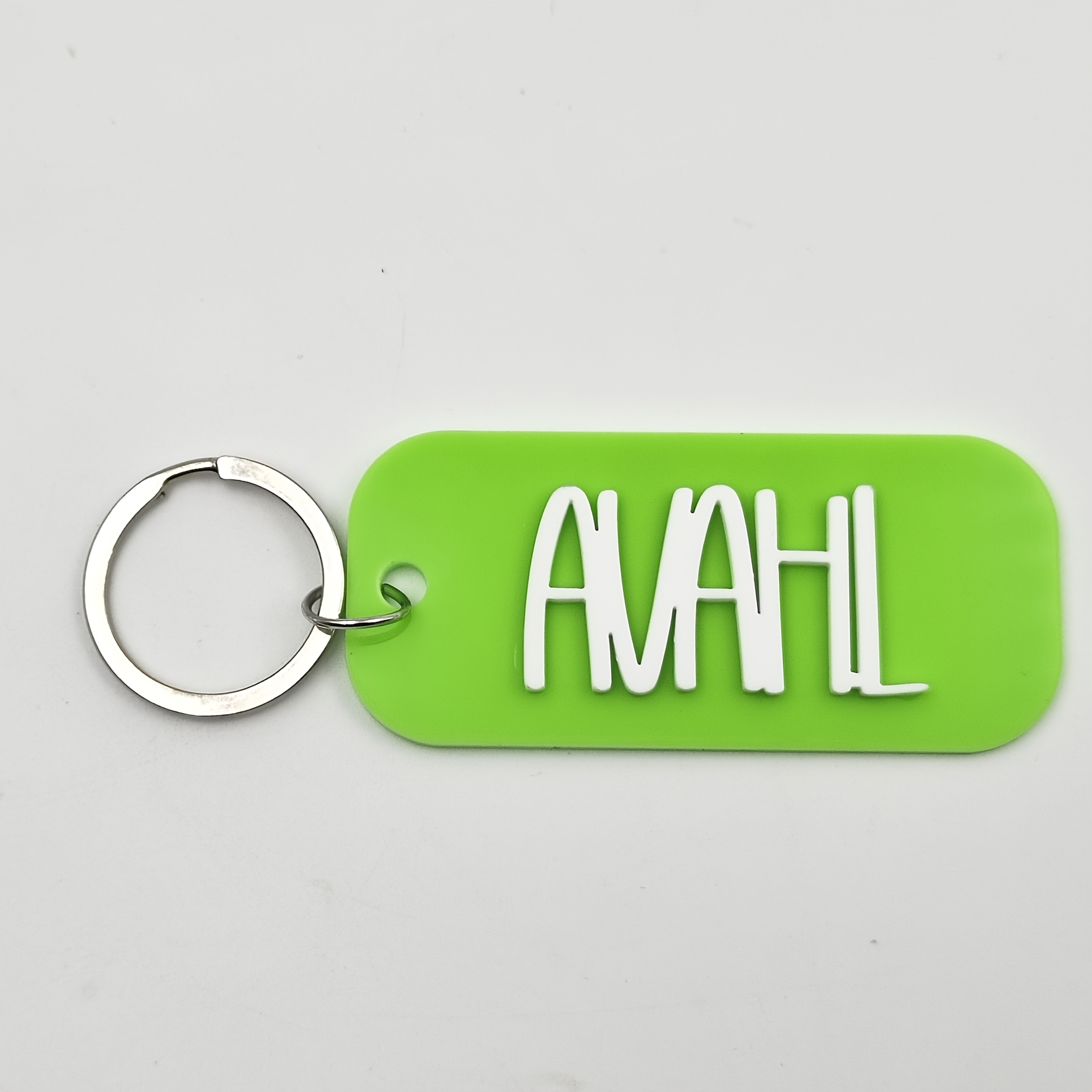 Personalized 3D Name Key Rings, Custom Acrylic Bag Tags