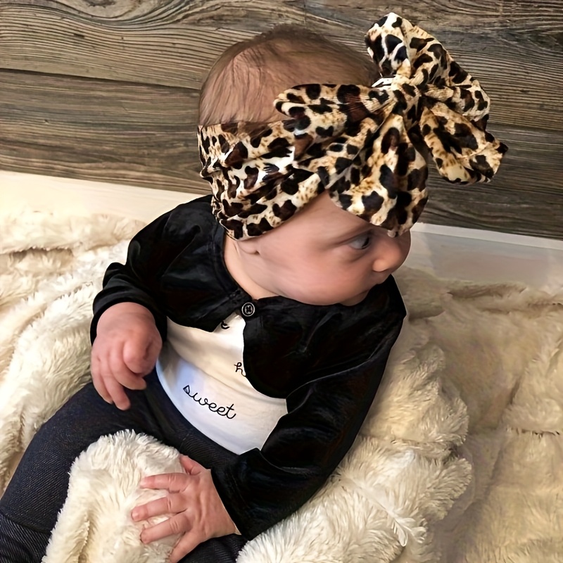 1pc Kids Leopard Print Headband with Bow
