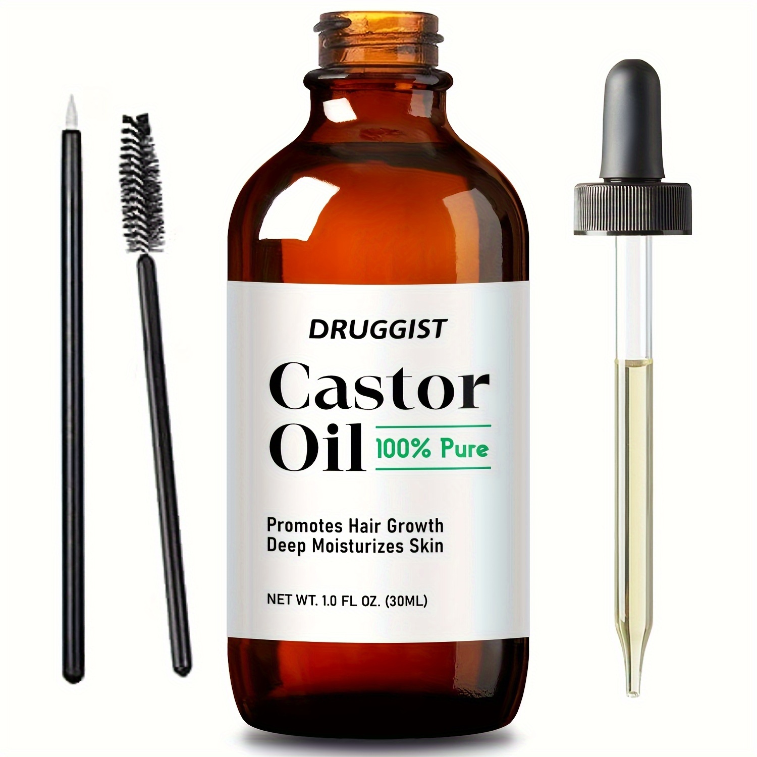 Castor Oil - Hair and Skin Moisturizing Oil, Hair Growth Serum, Skin Moisturizer and Hair Care Starter Kit 1.01 Oz | Free Shipping on Items Shipped From