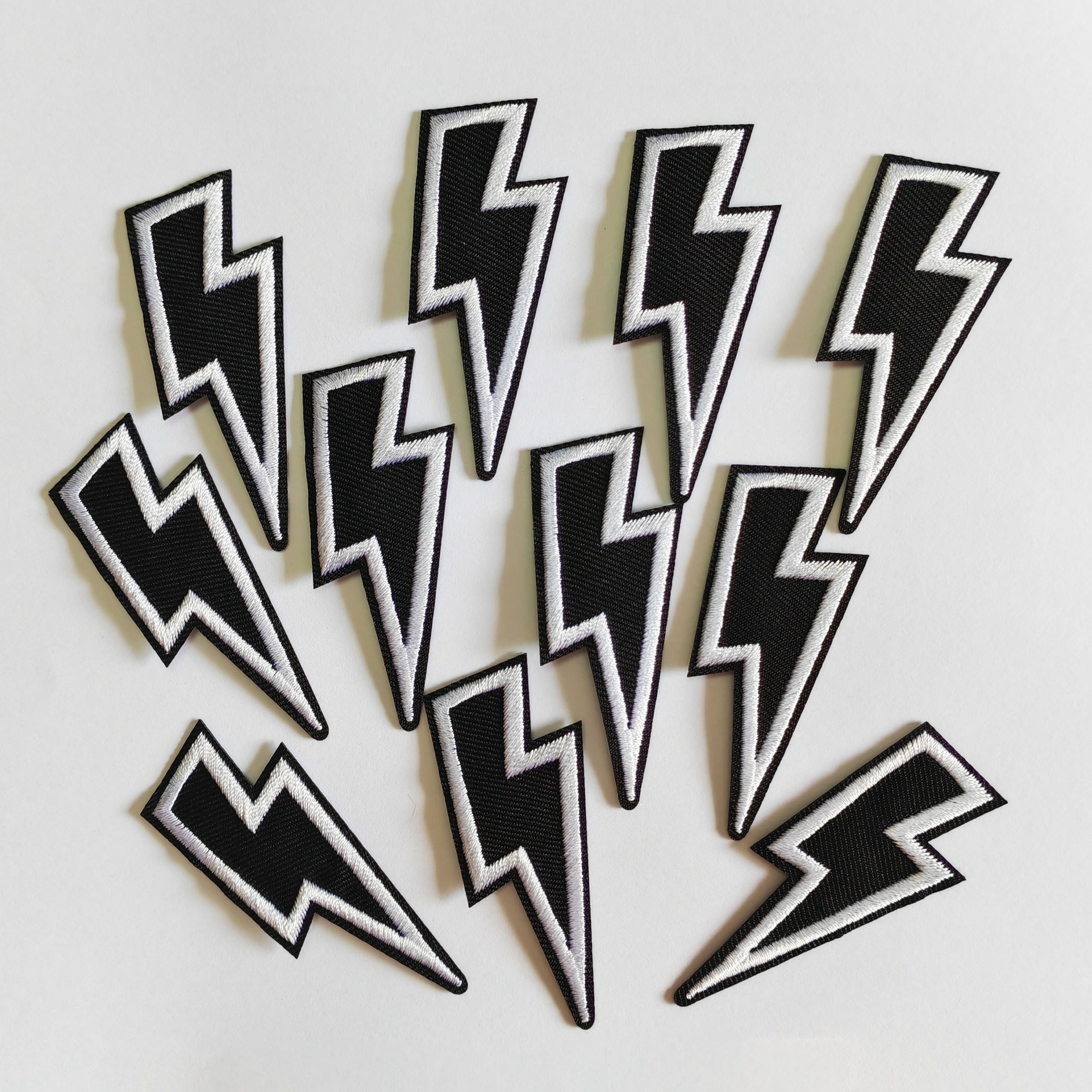 

Boy's Cartoon Lightning Patches - 10 Pieces, Black, Polyester, 2.6cm X 6.5cm