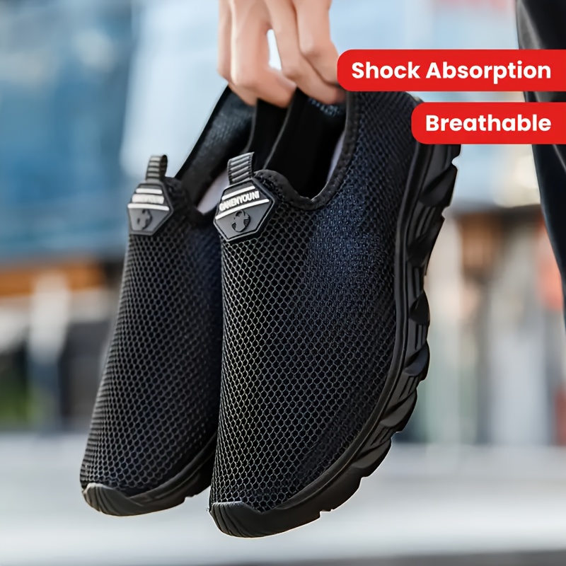 Men'S Fashion Sneakers - Black Mesh Slip-On with Stylish Laces, Comfortable for Running & Casual Wear, All-Season Sneakers|Stylish Laceup|Eva Midsole