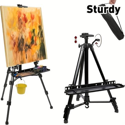 portable adjustable tripod easel with folding storage bag suitable for outdoor sketching painting equipment for artists
