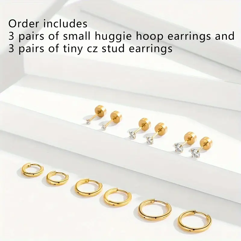 4 Pairs Huggie Hoop Earrings For Women Stainless Steel Men Earrings Hoop Cartila 4 Pairs Huggie Hoop Earrings For Women Stainless Steel Men Earrings Hoop Cartila