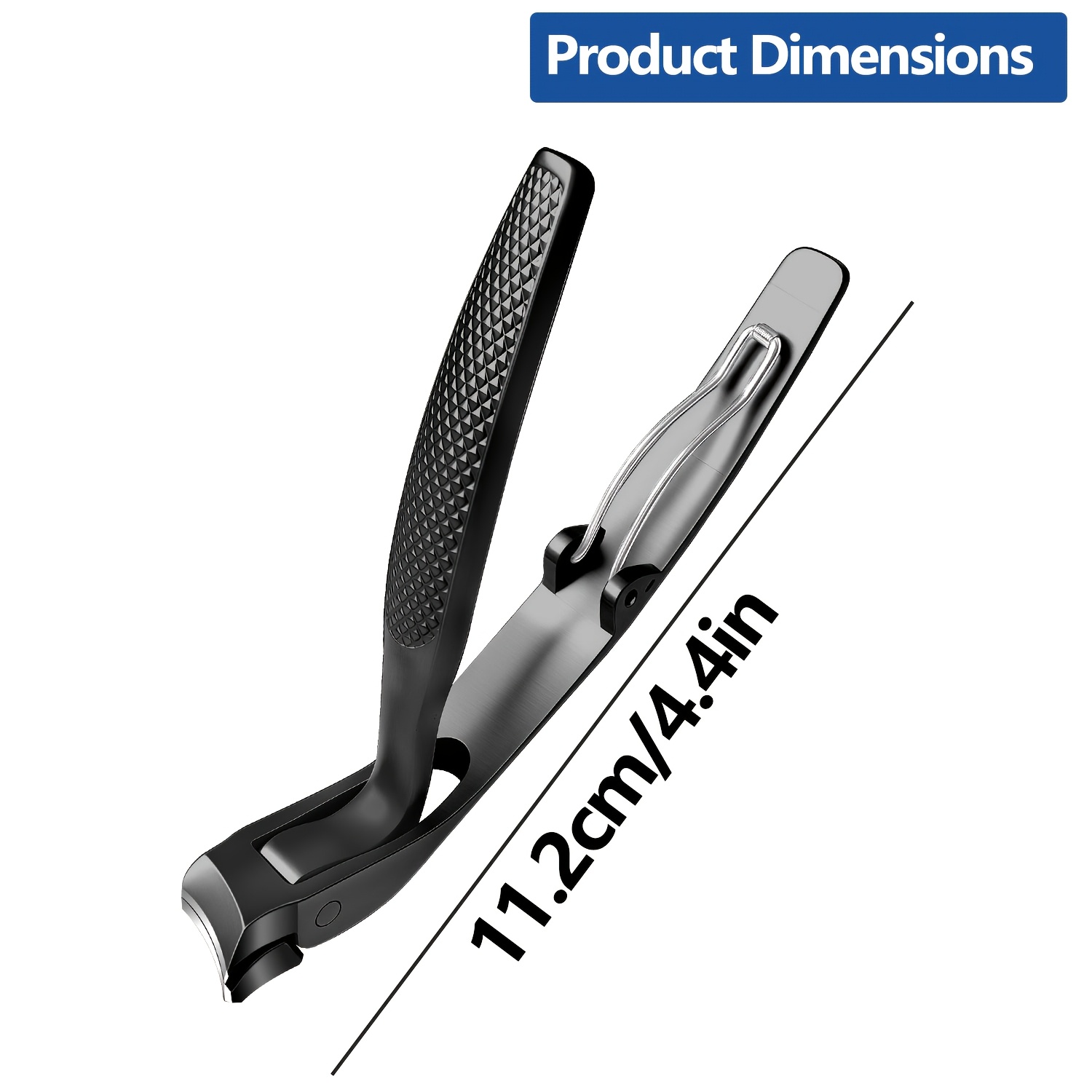 TEMU Ergonomic 7-shaped Angled Nail Clipper With Long Handle For Effortless Use Without Bending, Stainless Steel Thick Nail Toenail Clipper With