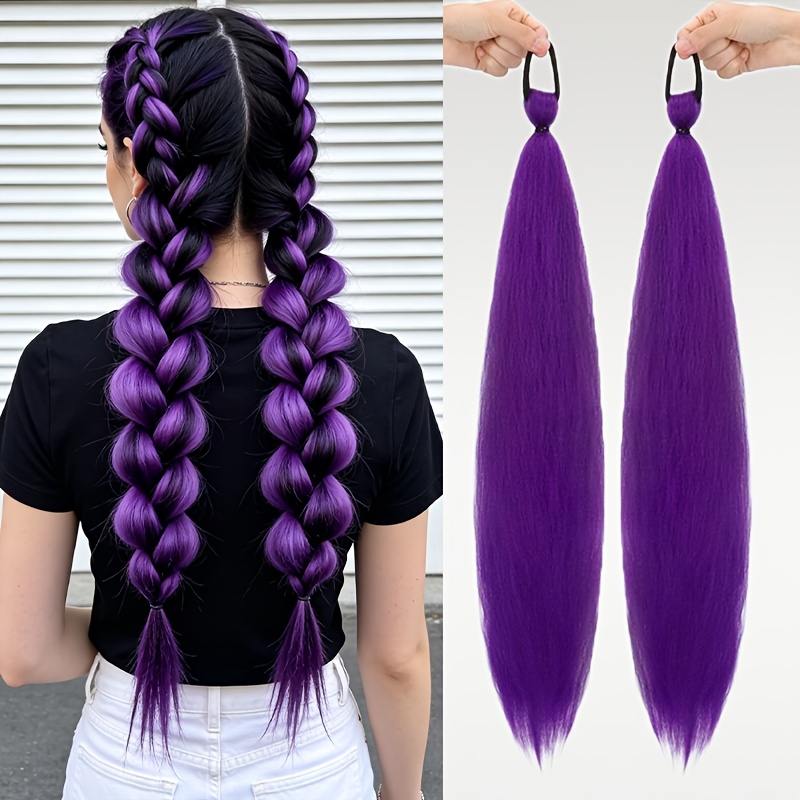 TEMU Lot de 2 Extensions de Cheveux à WIGSIN Pré-étirées, Adaptées au Façonnage à Chaude, Cheveux Synthétiques Lisses Crochet Nœuds avec Texture ,