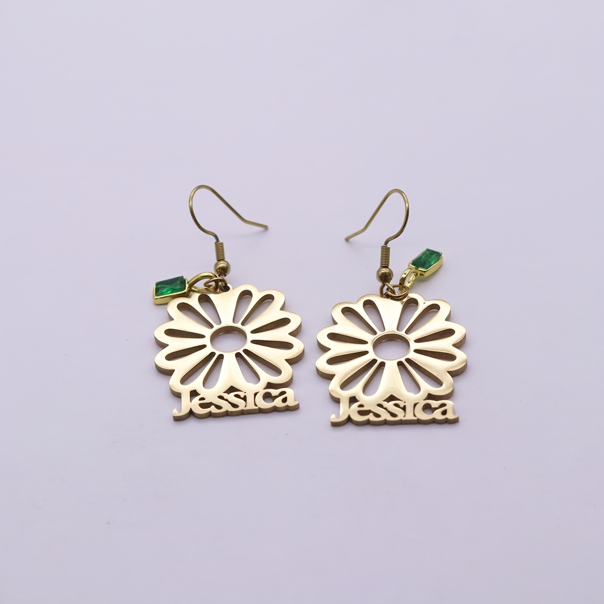 Personalized Stainless Steel Daisy Earrings, Gift for Her