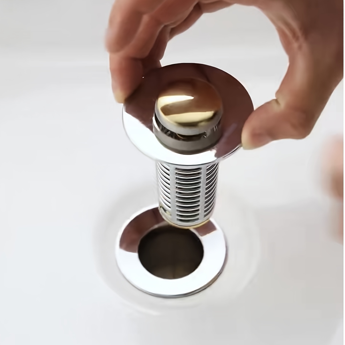 2pcs Bathroom Sink Stoppers with Copper Spring-loaded Core