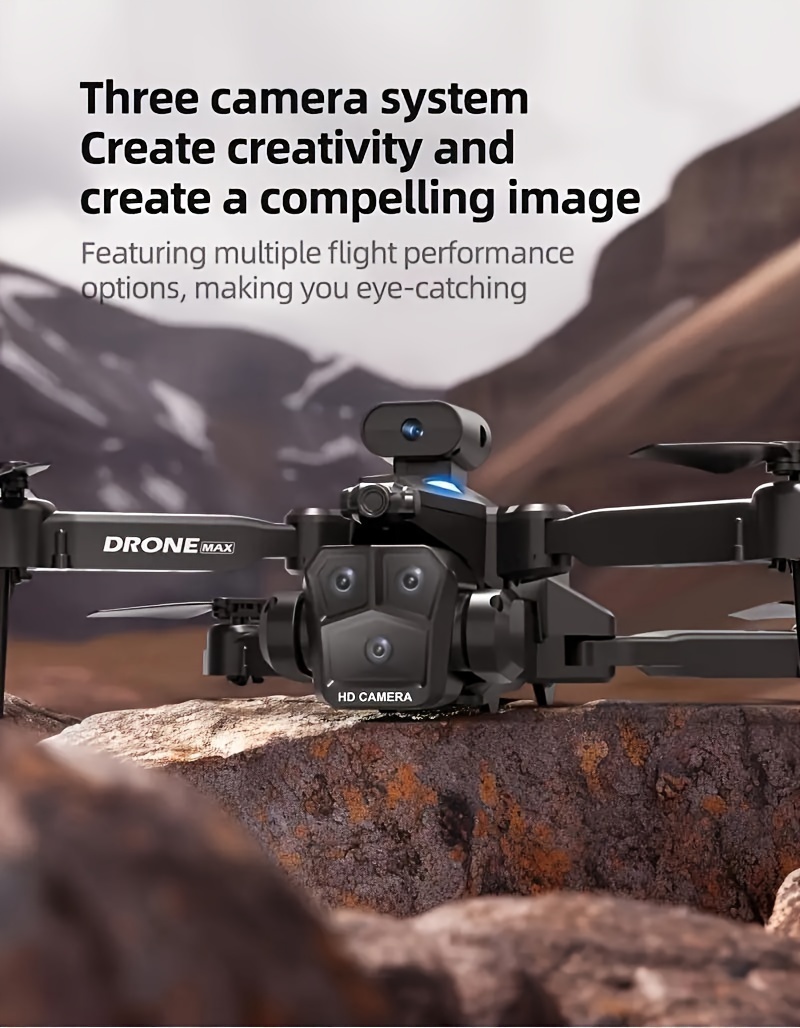 remote control aircraft with special design three cameras 360 infrared obstacle avoidance optical flow hover electronic lens and stunt rolling capabilities details 5