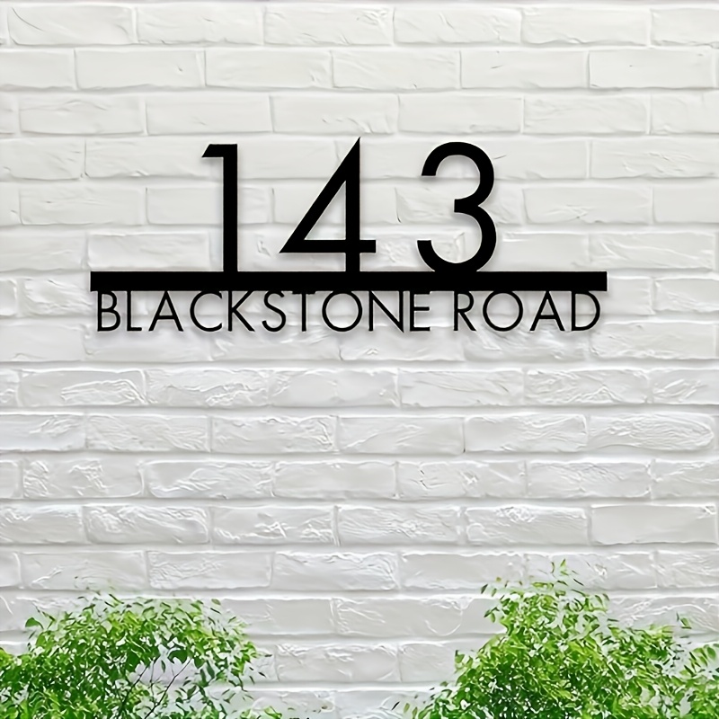 

Customizable Blackstone Road Metal Address Sign - Elegant Personalized Door Number & Home Address Plaque, Outdoor Wall Decor, Ideal Housewarming Gift