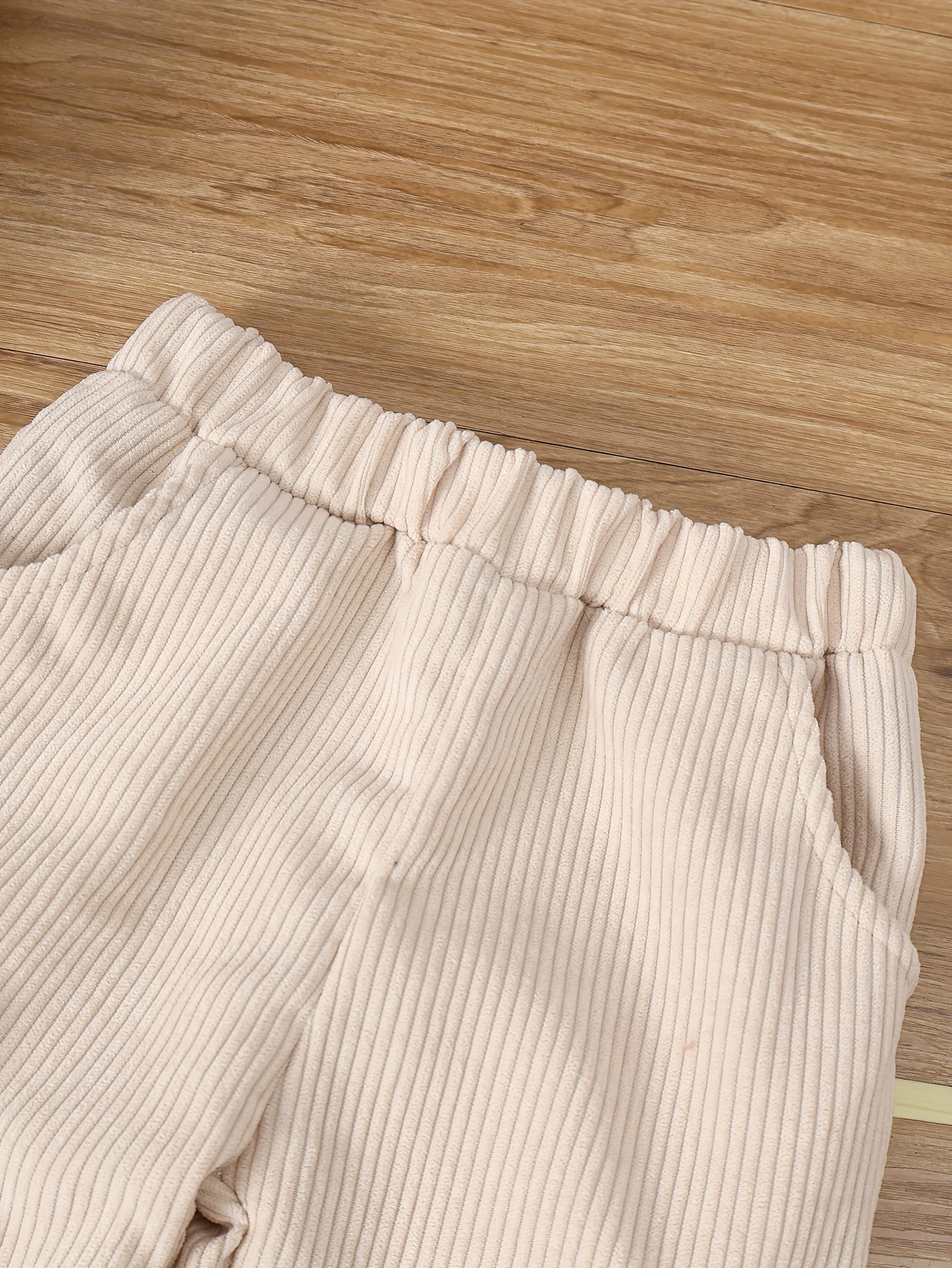 boys autumn     turn collar button long sleeve top peach color elastic waist pants outfit casual two piece set for outdoor Product details 1