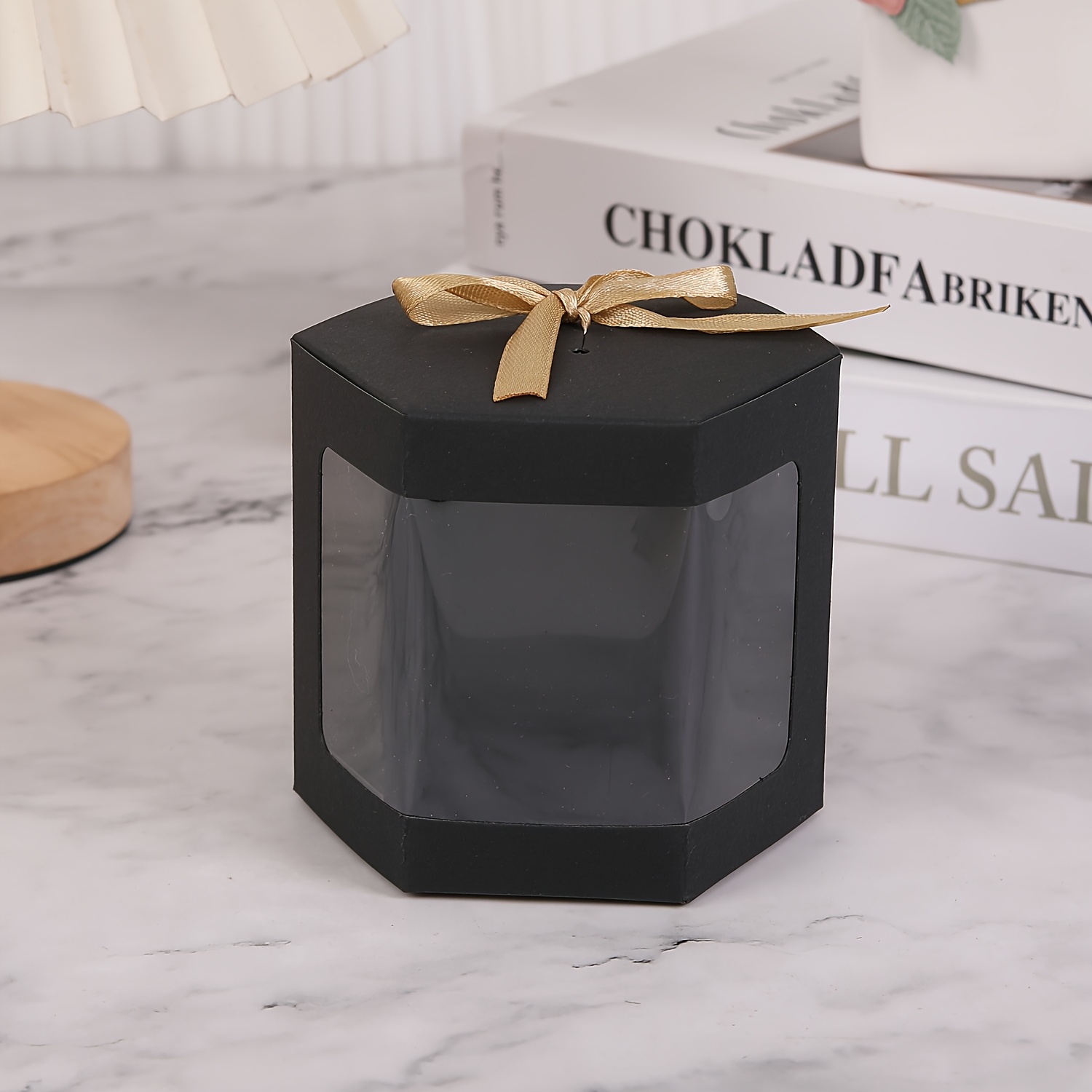 TEMU Gift For Her/him Windowed Party Gift Box With Ribbon Window Lid - View Suitable For Birthdays, Weddings, Graduation, Christmas, Halloween,