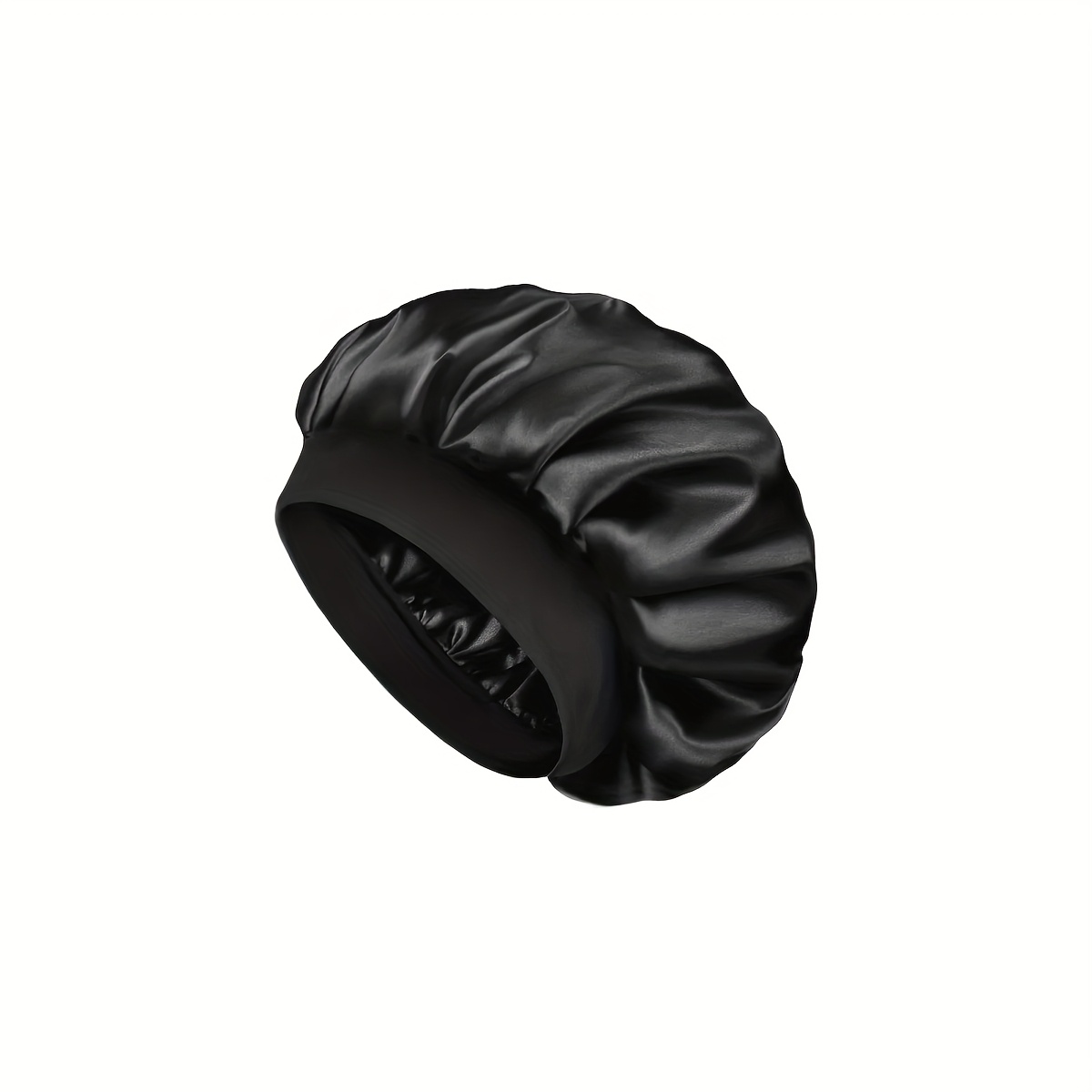 TEMU 1pc Elegant Glossy Sleeping Cap - Matte-like Design, Moisture-wicking & Cover For Gym, Spa, Travel, Overnight - Unisex Haircare Accessory For