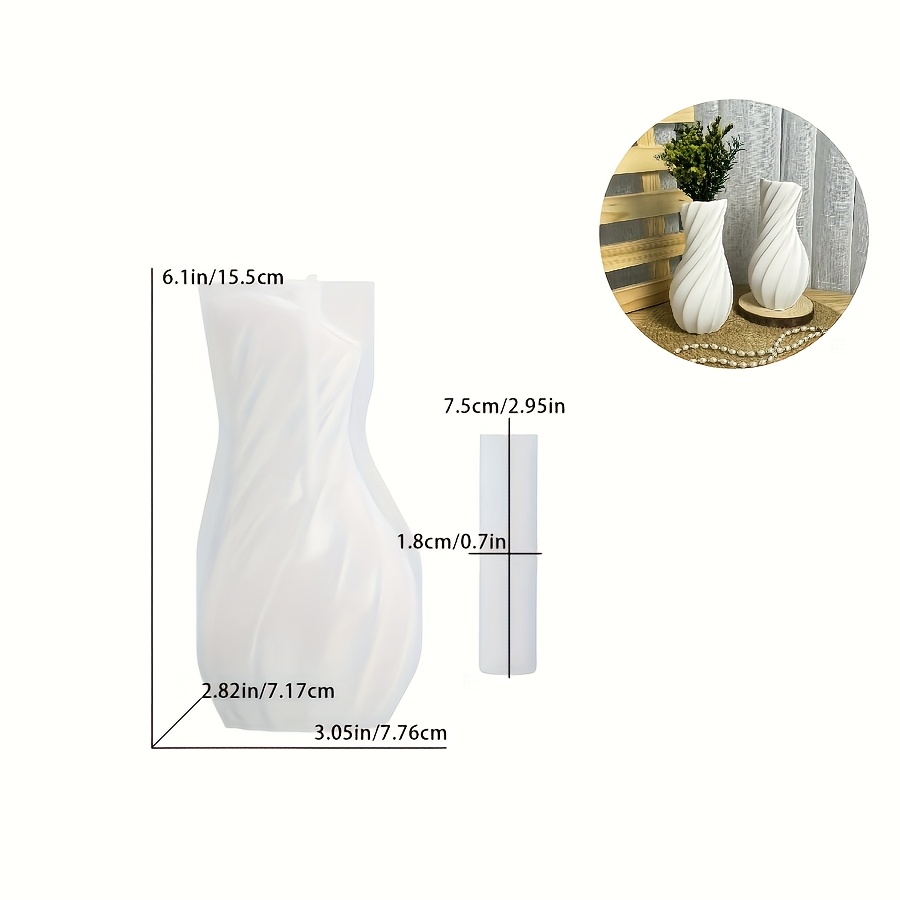 E-shop DIY Harzform, Epoxidharzform mit versetzten Streifen, Blumenvasen-Einsatz-Silikonform, -Gipsornament