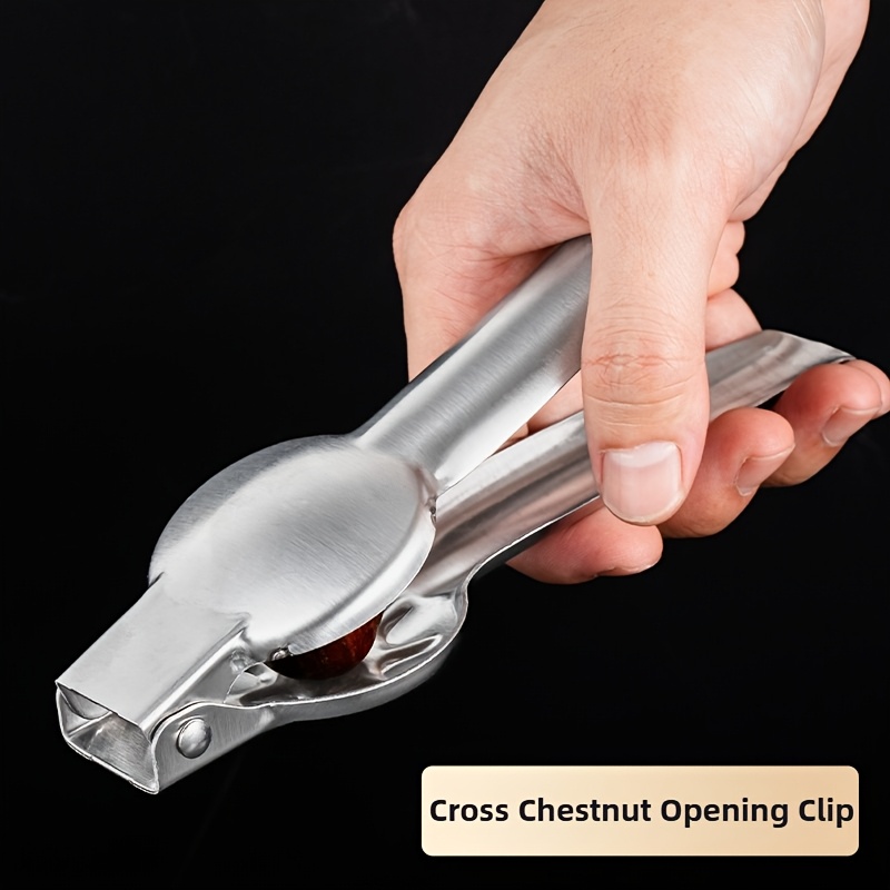 TEMU 1pc Chestnut Opener Clip, Stainless Steel Chestnut Cutter Tool, Nutcracker, Chestnut Clip, Chestnut Opener, For Chestnuts, , , And