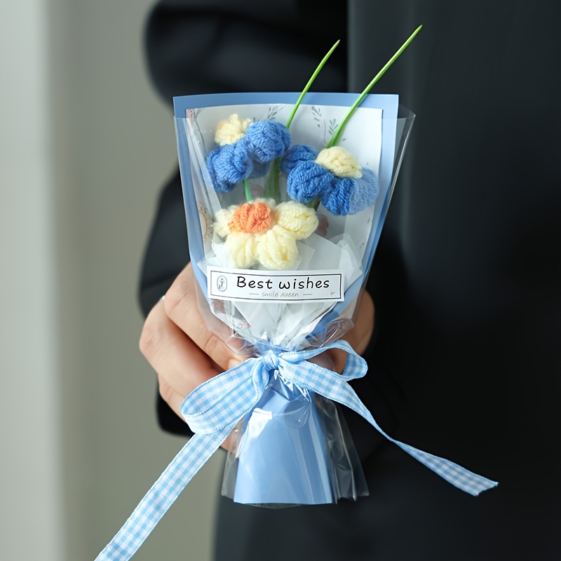 TEMU 1pc Mini Artificial Flower Bouquet Strap Bag - Miniature Spring Flower Gift Suitable For Valentine's Day, Mother's Day, Graduation - Compact