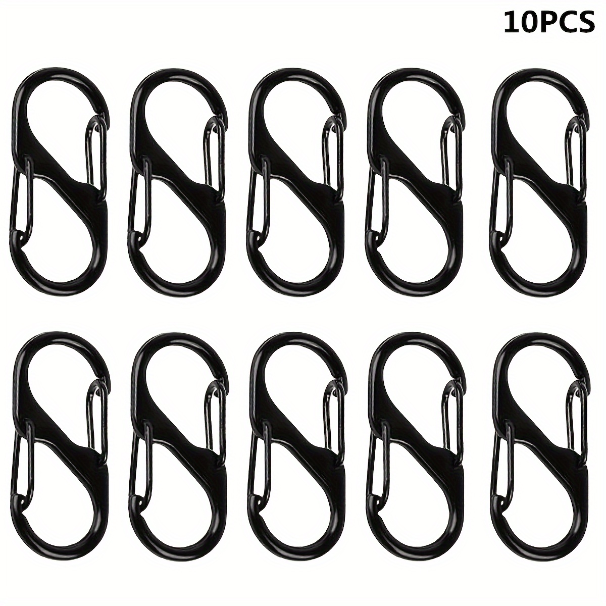 Image of 10pcs Colorful Buckles, Multifunctional Carabiner 8-shaped Alloy , Backpack Hook Key Chain Hanging