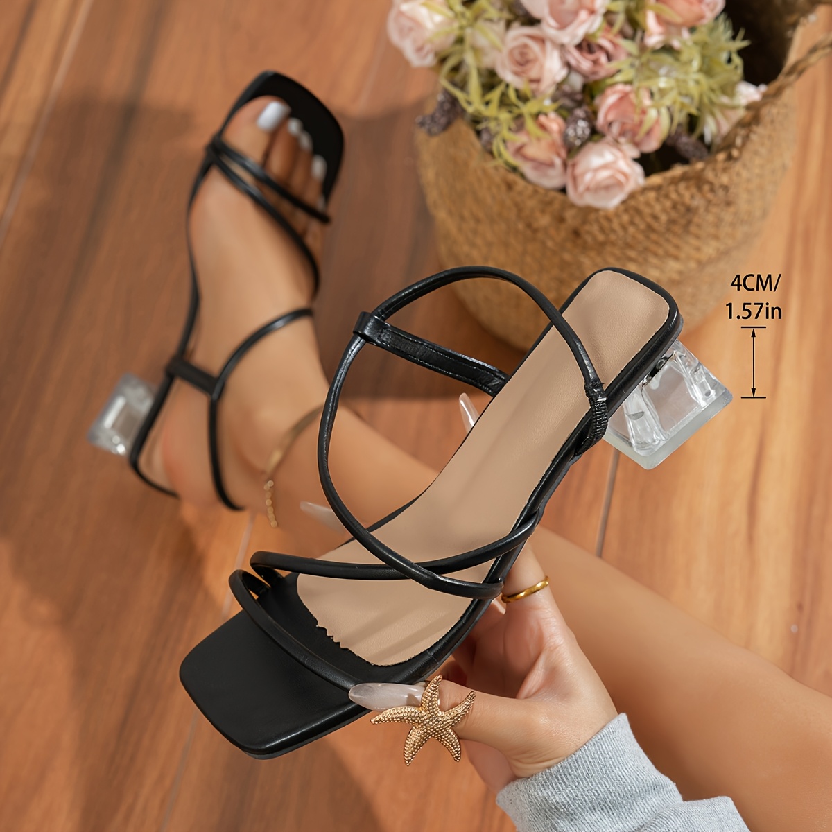 Women's Brown Lace-up High Heel Sandals, Simple Elegant Fashion Casual Women's Sandals, Women Shoes
