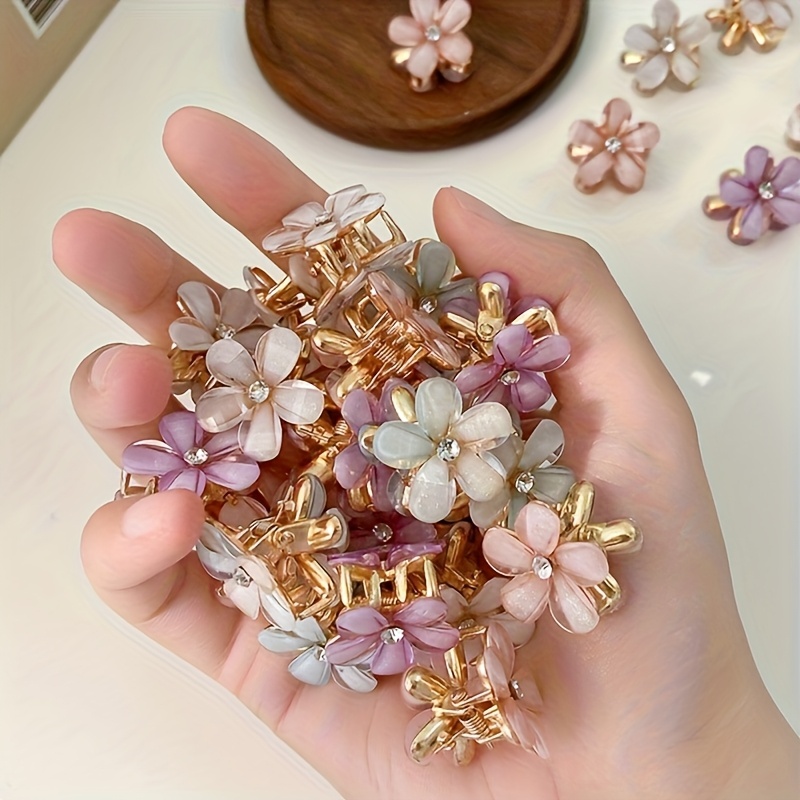 8pcs elegant floral hair clips women metal - Temu