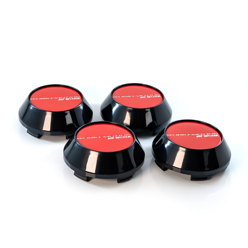 TEMU 4-pack 65mm Gloss Black Raised Wheel Center Caps, Style Jdm Wheel Covers, Durable Abs Snap-in Rim Hubcaps Dust Cover For Aftermarket Modified