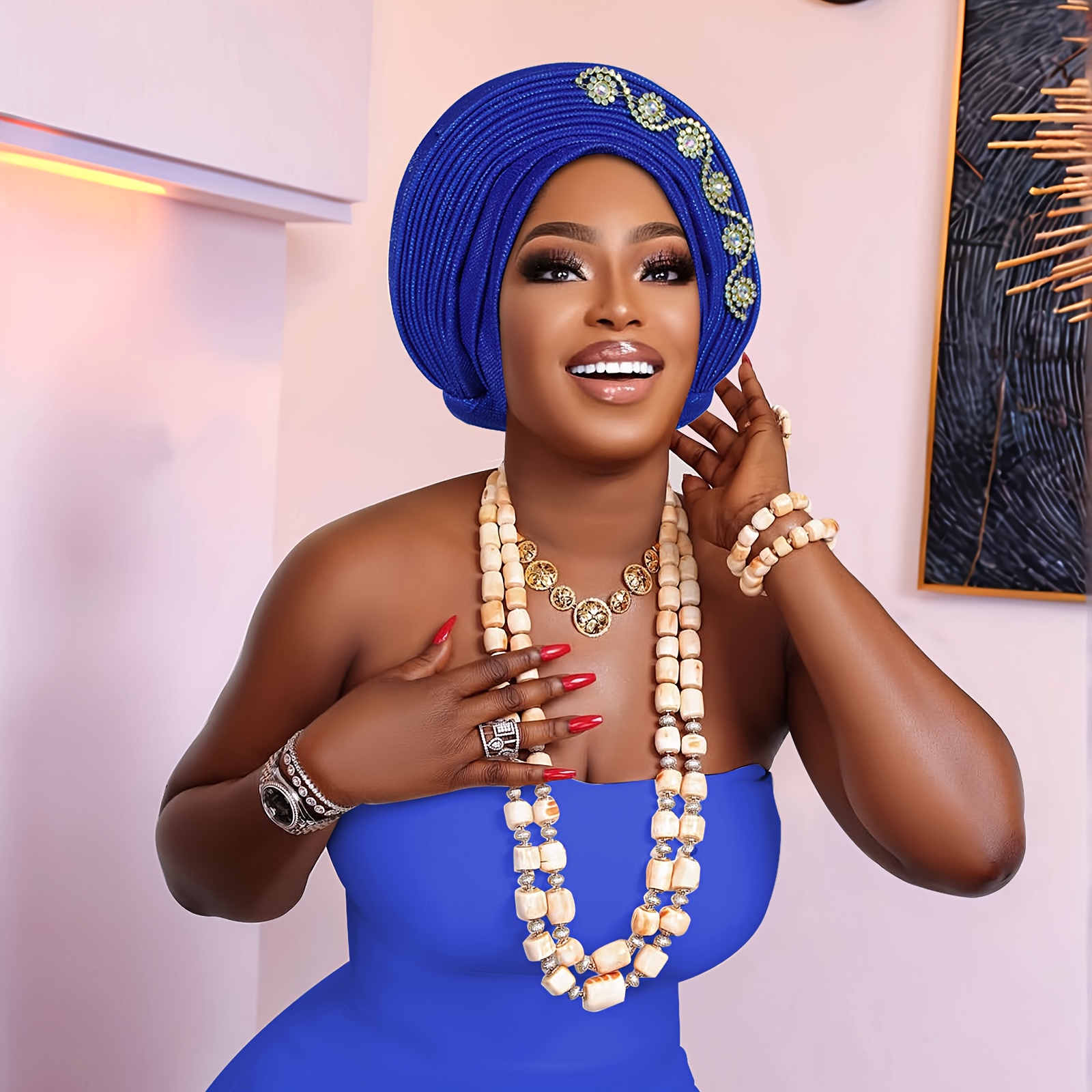 1pc sparkling embellished turban hat elegant - Temu Mauritius display picture 2