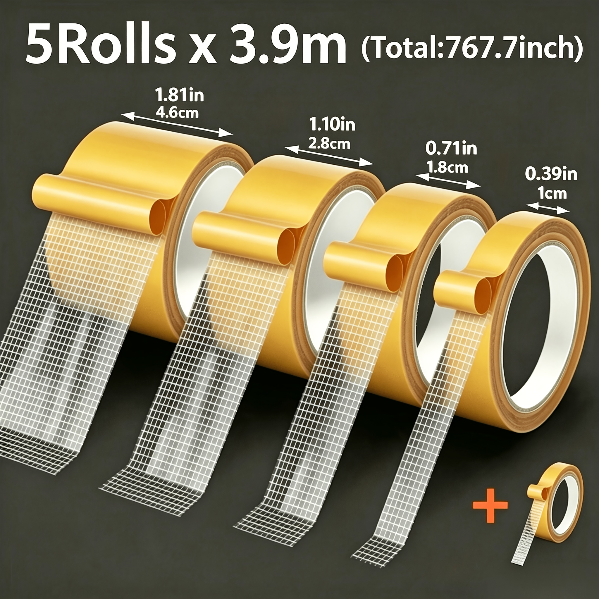Image of 5 Rolls Of Double-sided Tape - Strong Adhesive, Suitable For Home Decor, Crafting, Office Fixing, Balloons, And Wallpaper, Multi-functional Installation Tape