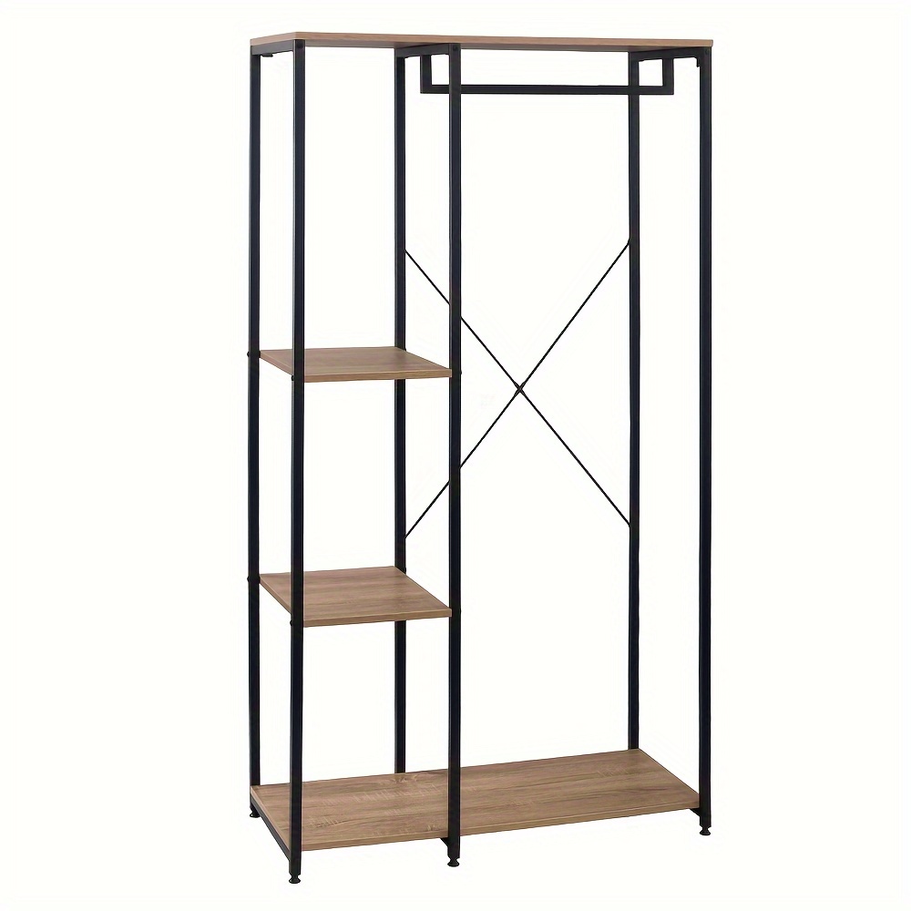 1pc Clothes Rack Organized Coat Rack Laundry Rack Open Wardrobe With 4 Shelves For Bedroom Hallway