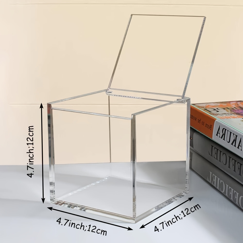 Image of 1pc, Thick Acrylic Coffee Capsule Storage Box, Transparent Capsule Rack Storage Box, Transparent Desktop Tea Display Box 4.7 X 4.7 X 4.7 Inches (approximately 11.9 X 11.9 X 11.9 Cm), No