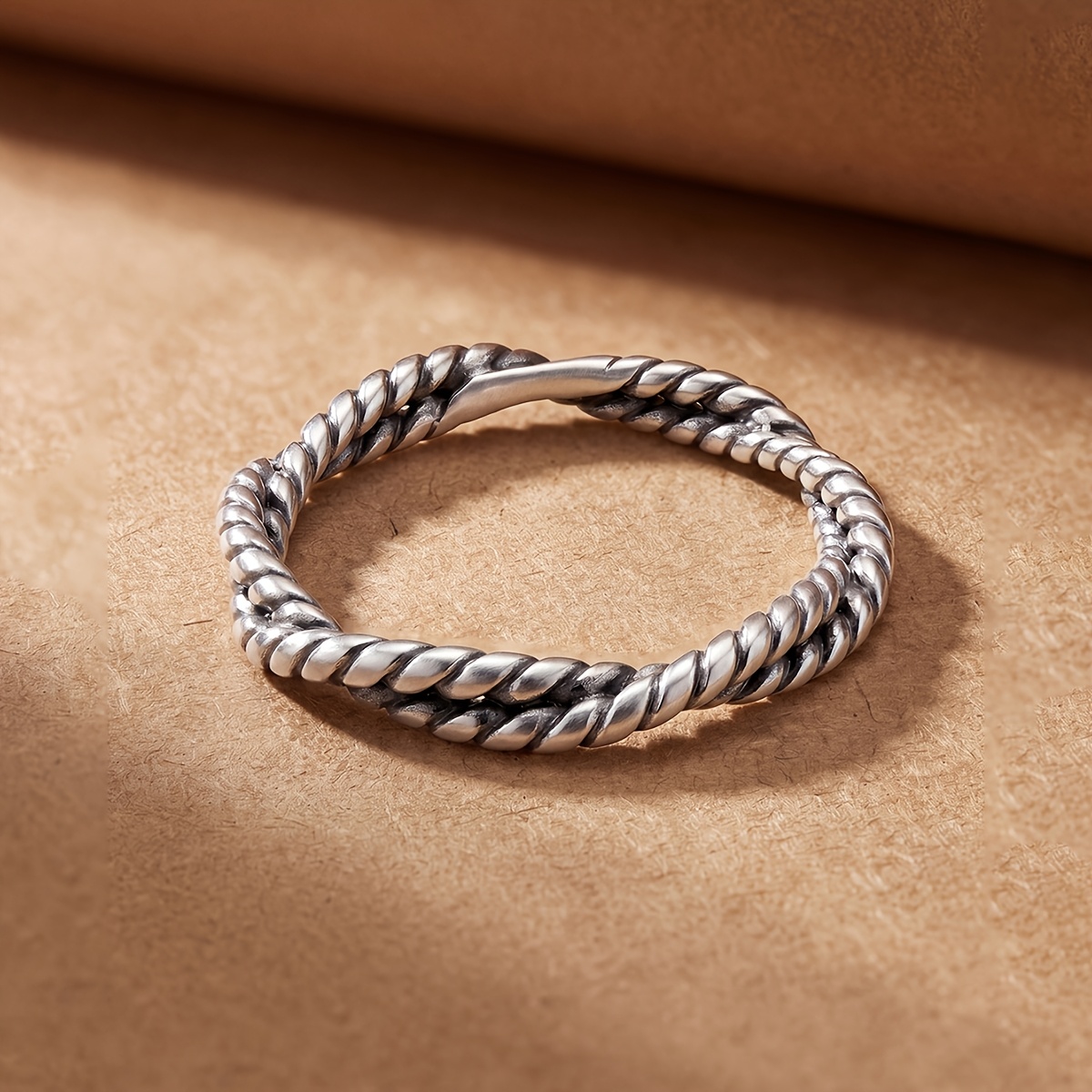 Double Strand Twisted Vintage Ring, Perfect Gift for Special Occasions