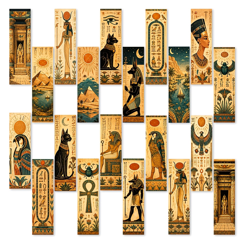 TEMU Confezione da 20 segnalibri 'Antico , adatti per dei libri, segnalibri colorati dipinti a con totem del e indicatori di pagina con , squisiti