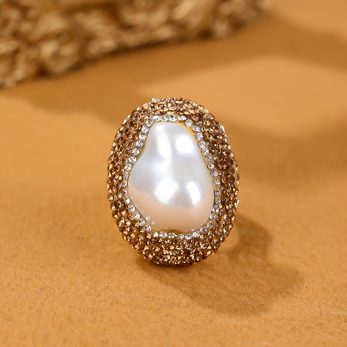 TEMU Bague baroque en avec accents, large et ouverte réglable, cadeau de fête pour femme