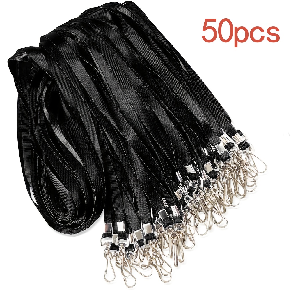 TEMU 2D /100 Stück Lanyard Bundle - Robuste, flache Lanyards mit Drehhaken und Abzeichenclip für Ausweiskarten, Namensschilder und Zugangskontrolle -