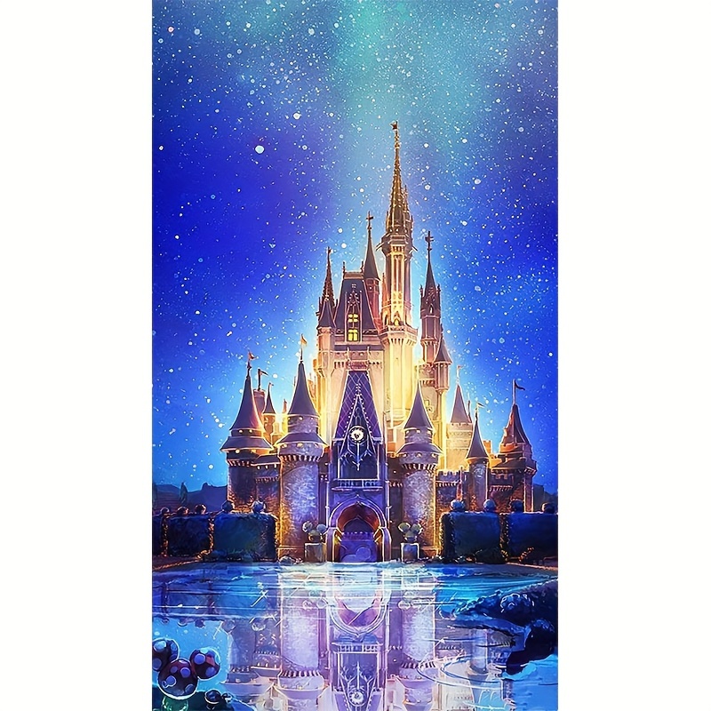 

Starry Night Castle Diy Diamond Painting Kit With Round Diamonds, Full Drill Landscape Mosaic Craft Set For Beginners, Home Wall Decor, Ideal For Birthday, Christmas, , Thanksgiving Gift, 40x70cm