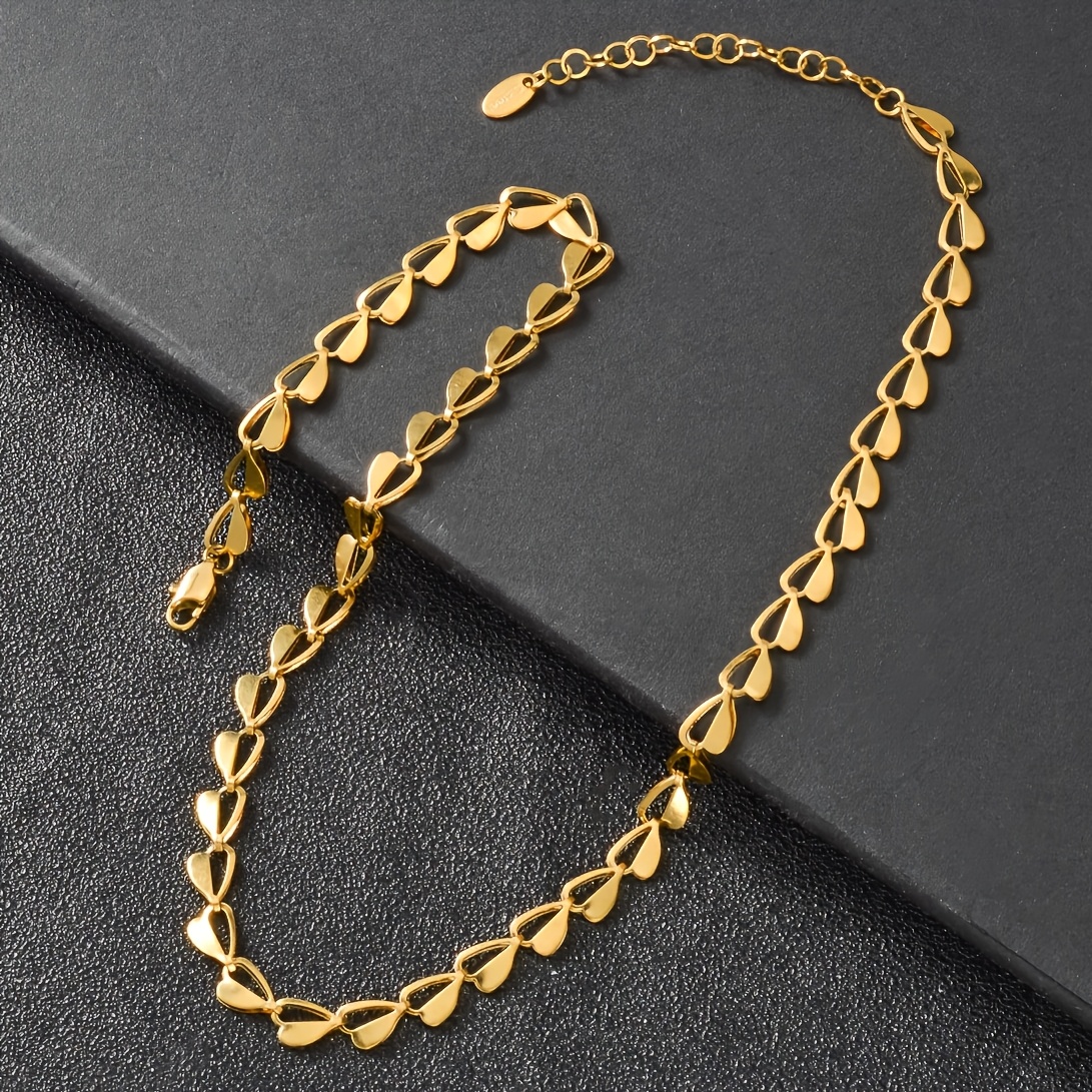 Women's Heart Hollow Asymmetrical Chain Necklace, Valentine's Gift