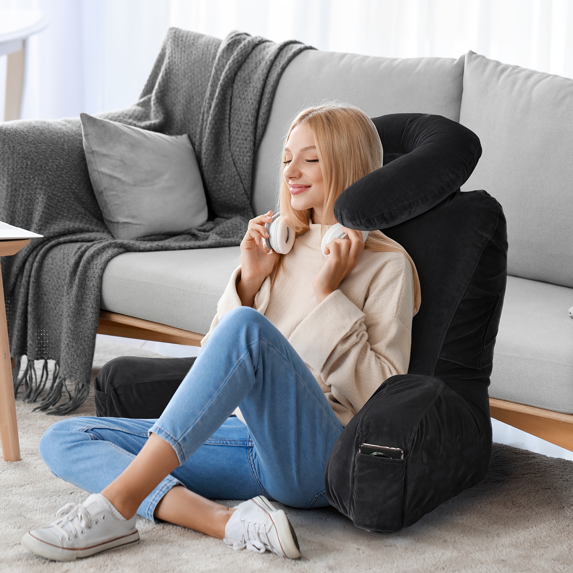 Back Pillow For Bed Sitting Up Bedriping Reading Pillow For Bed