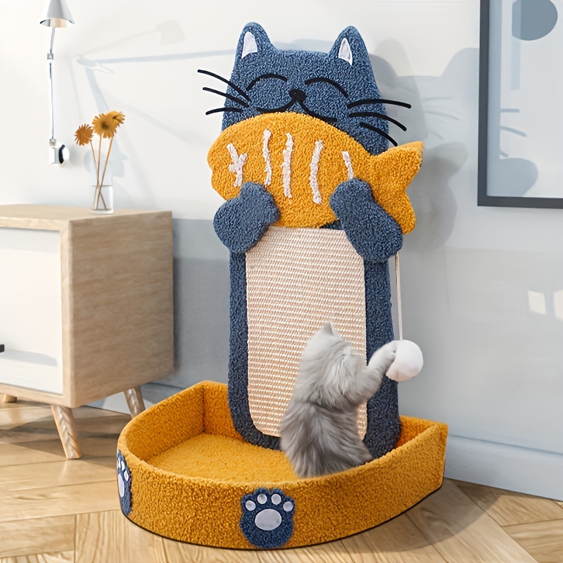 

1pc Cat Scratching Frame, -mounted Sisal Scratcher And Bed - And