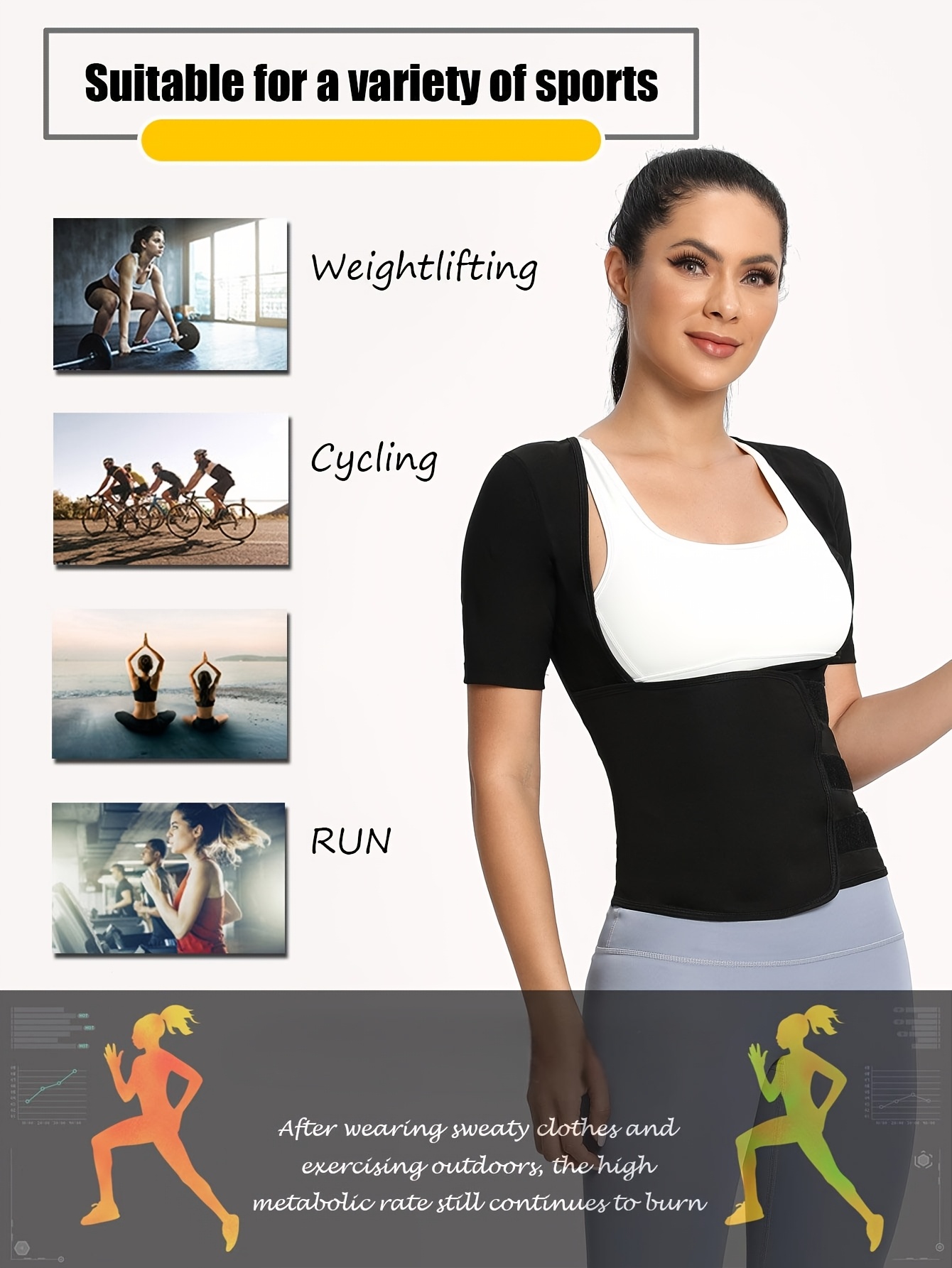 women's high short sleeve sauna workout top scoop Temu Mauritius