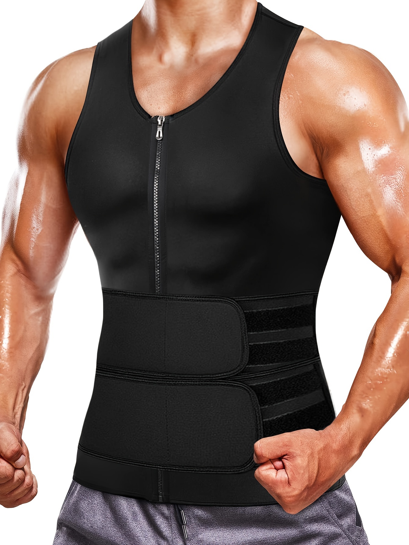 Neoprene Waist Trainer Vest Trimmer Belt Men Sweat Burn Fat Temu