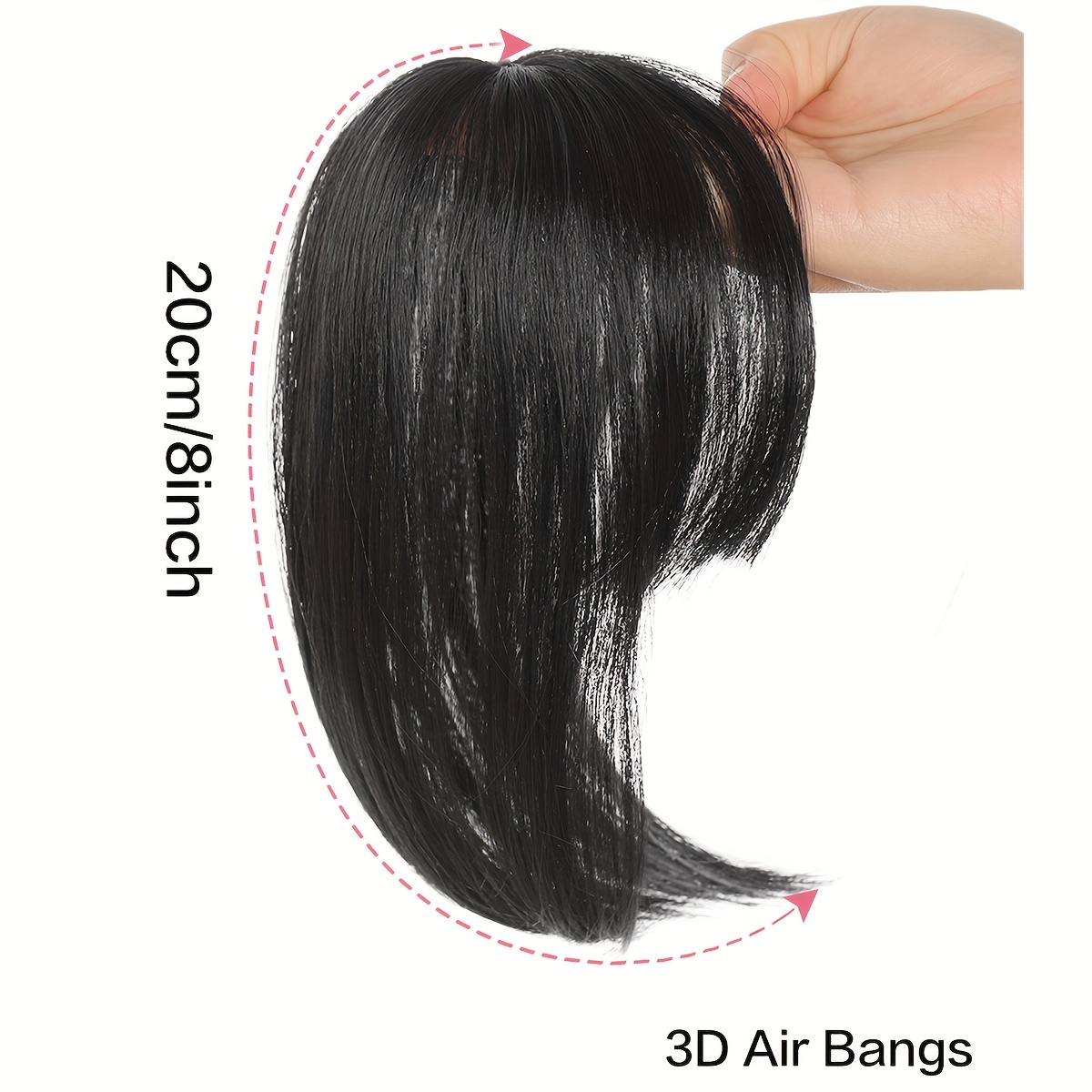 womens   clip in hair bangs synthetic fiber straight fringe hairpiece natural looking   volume lightweight suitable for all french bangs extension details 3