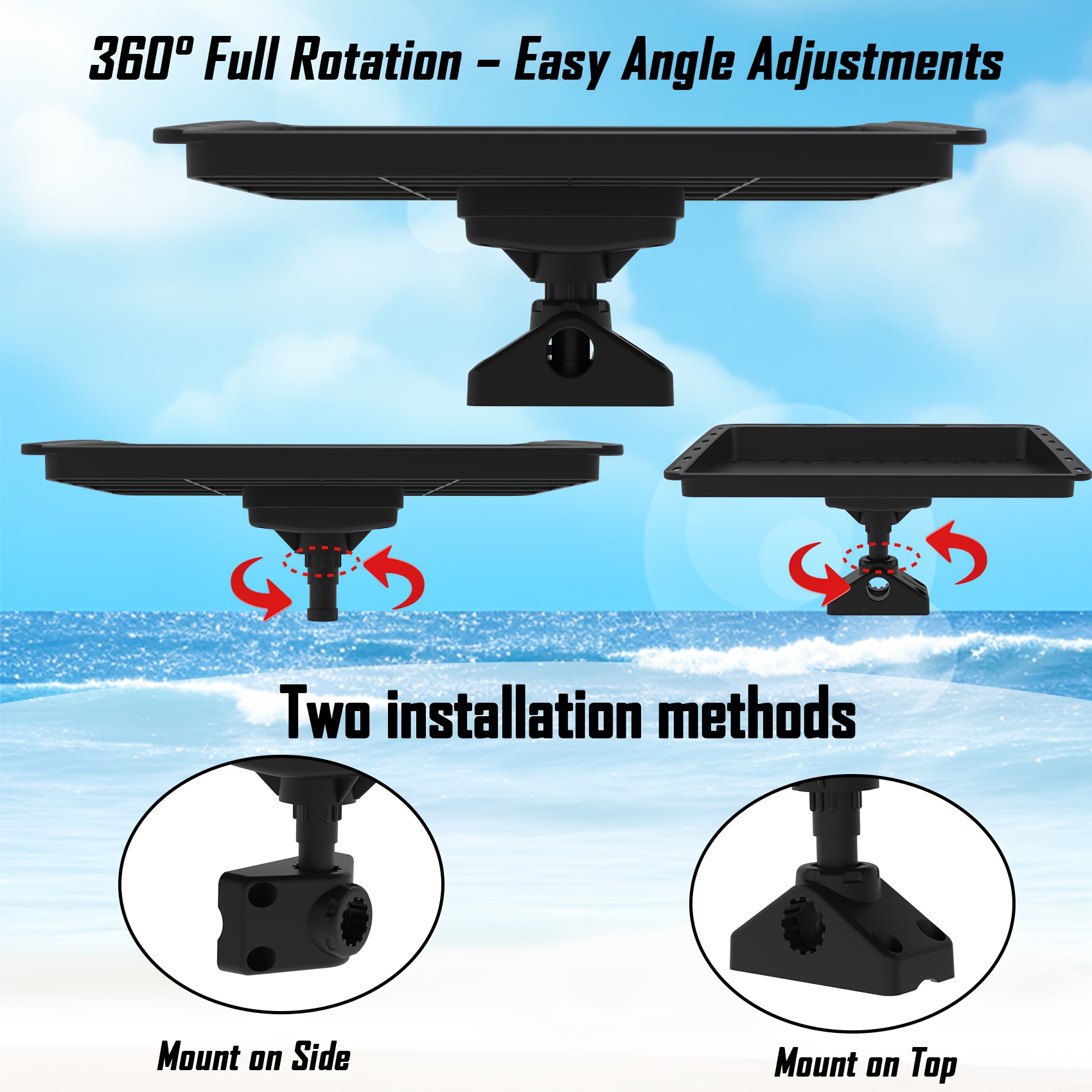 Multi-Functional Boat Bait Cutting Board with Mounting Base