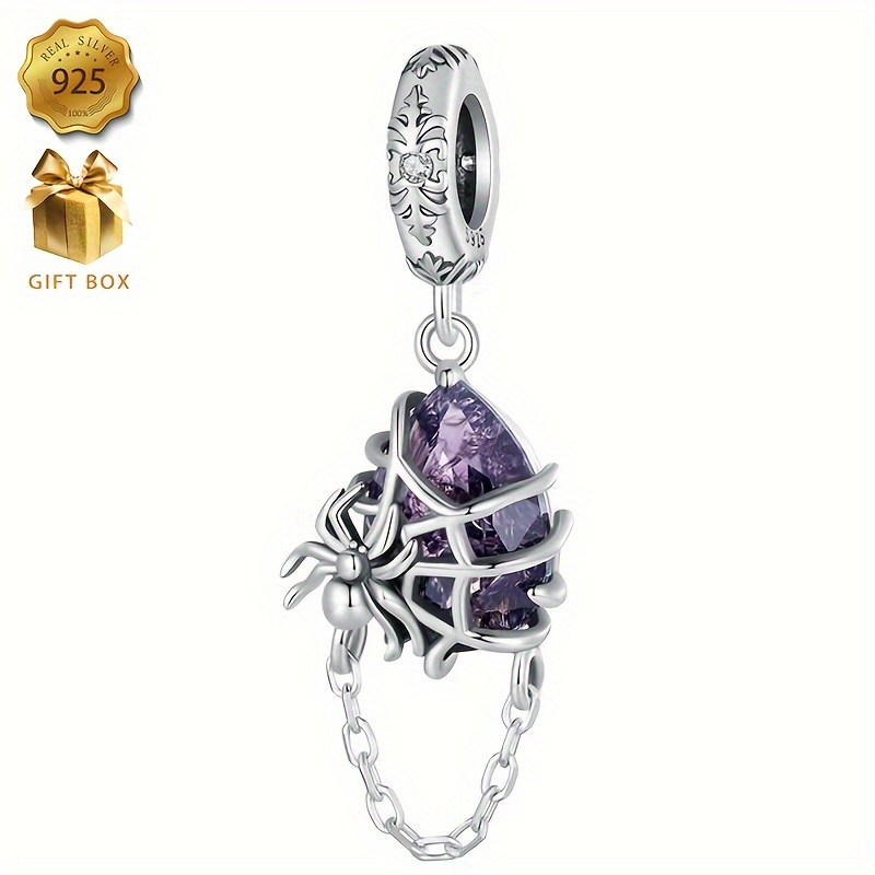 

925 Spider Pendant Zirconia - Hypoallergenic Purple Spider For And - - All Compatible