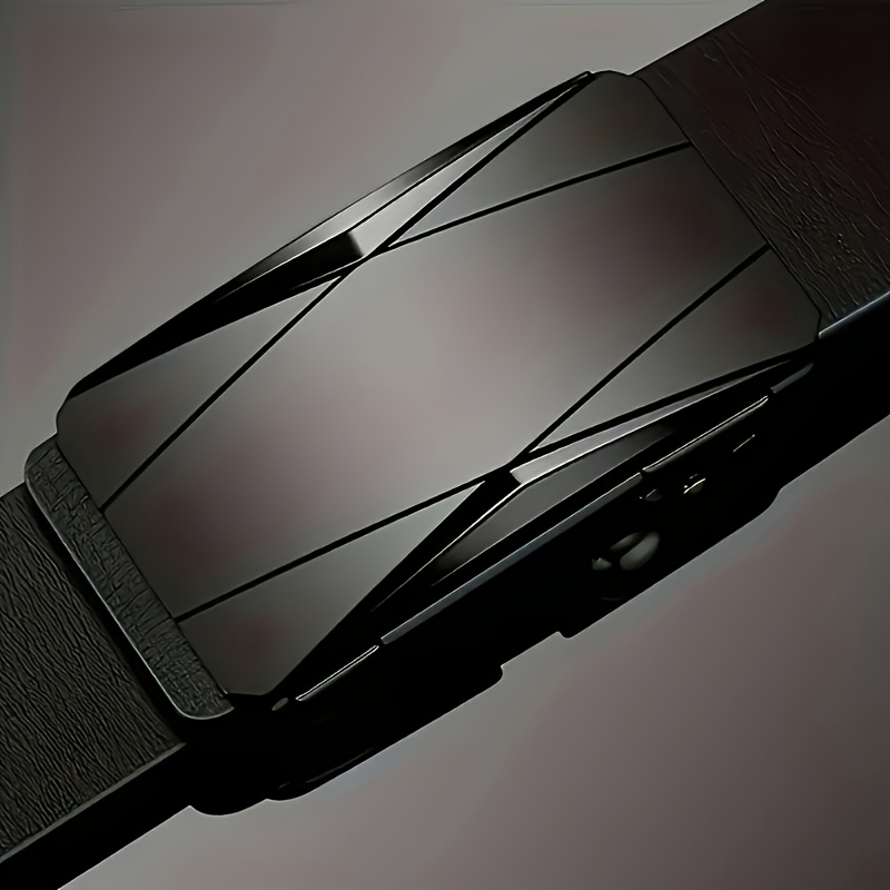 Men's Leather Belt with Automatic Buckle, Soft Cowhide