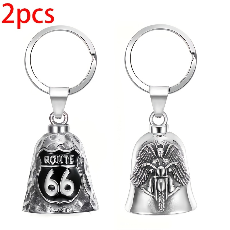 TEMU 2 piezas/juego Llavero de campana 66, dije de campana para motocicleta, campana , campana de ángel, llavero, adecuado para motocicleta,