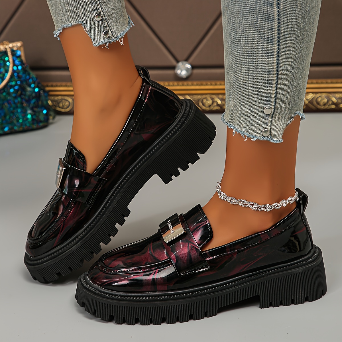 Pair Women'S Fashion Boat Shoes Round Toe Loafers with  Shock-Resistant Rubber Sole Upper, Fabric Inner Insole Non-Slip Ch