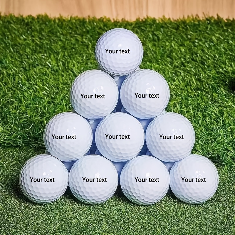 TEMU Customized Name/logo, 10pcs Golf Balls - , Long Distance, , Durable, High Accuracy - Training & All Levels