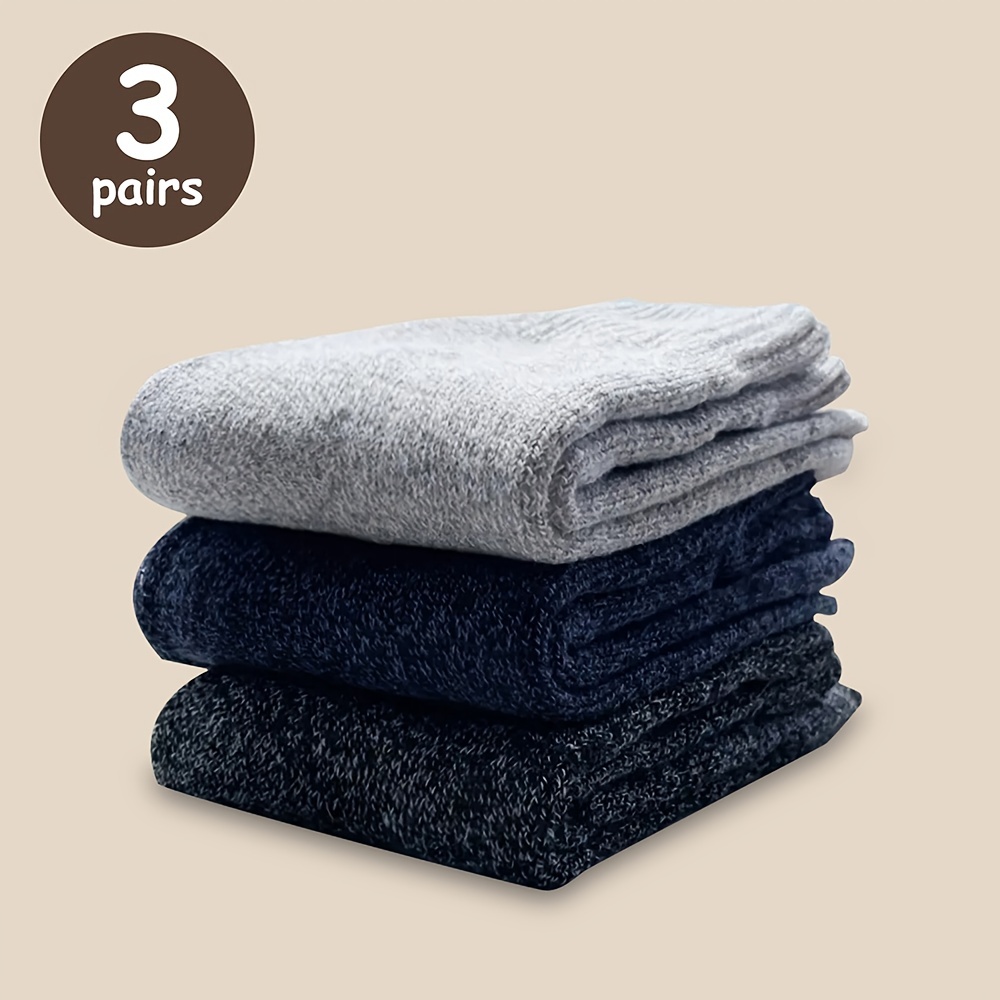 3 Pairs Winter Super Thick Warm High Quality Harajuku Retro Couple Sock Against The Cold Thick Soft Socks