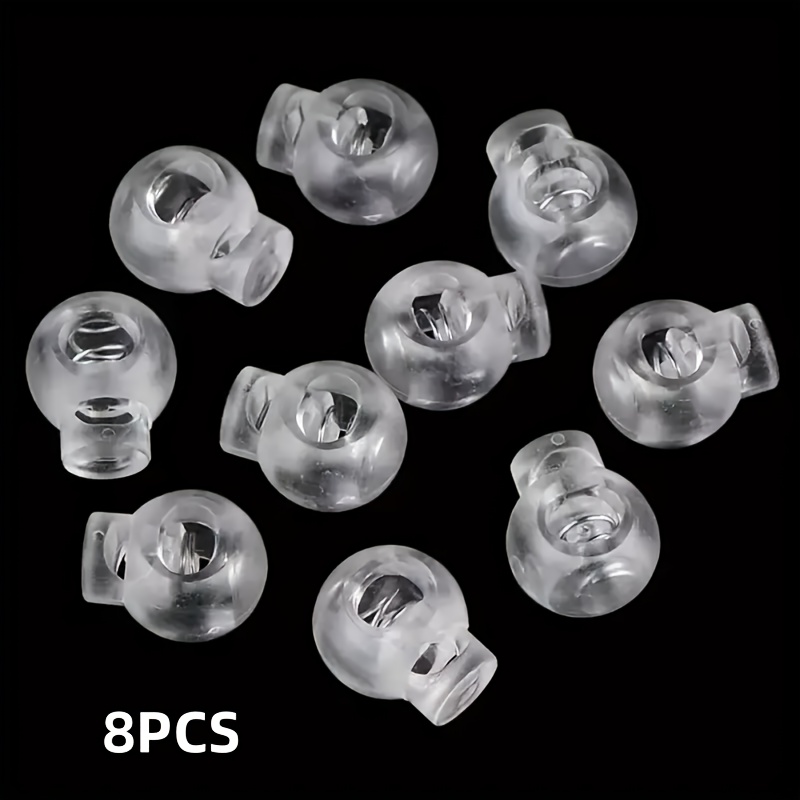 8 22pcs transparent plastic adjustable spring lock snaps for drawstrings secure fastening clasps for clothing hats bags adjustable tension cord locks strap locks clothing adjustments spherical design   mechanism hat accessories sleek fasteners smooth mechanism drawstring adjusters clothing brands