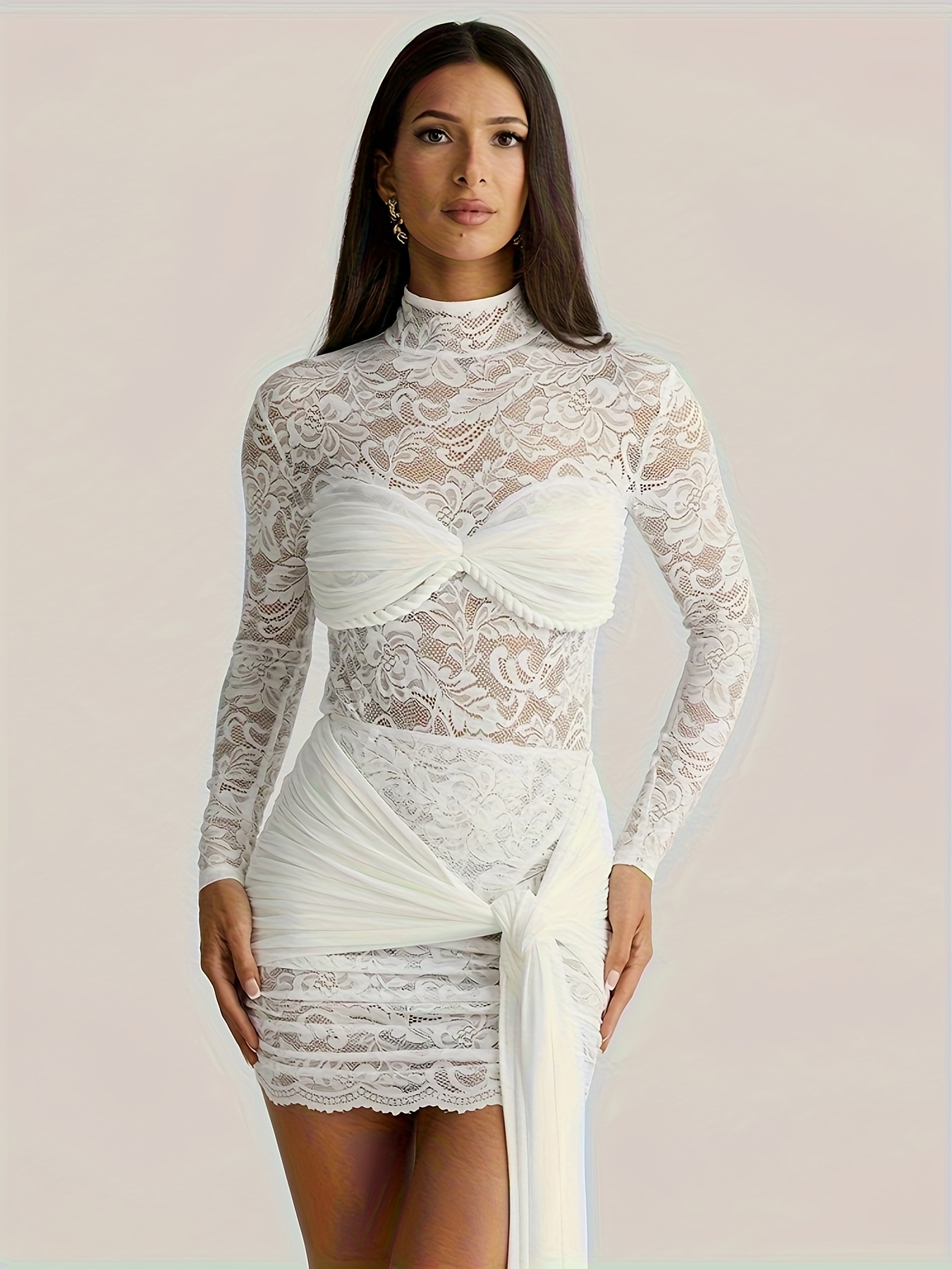 tight white lace dress - Oman