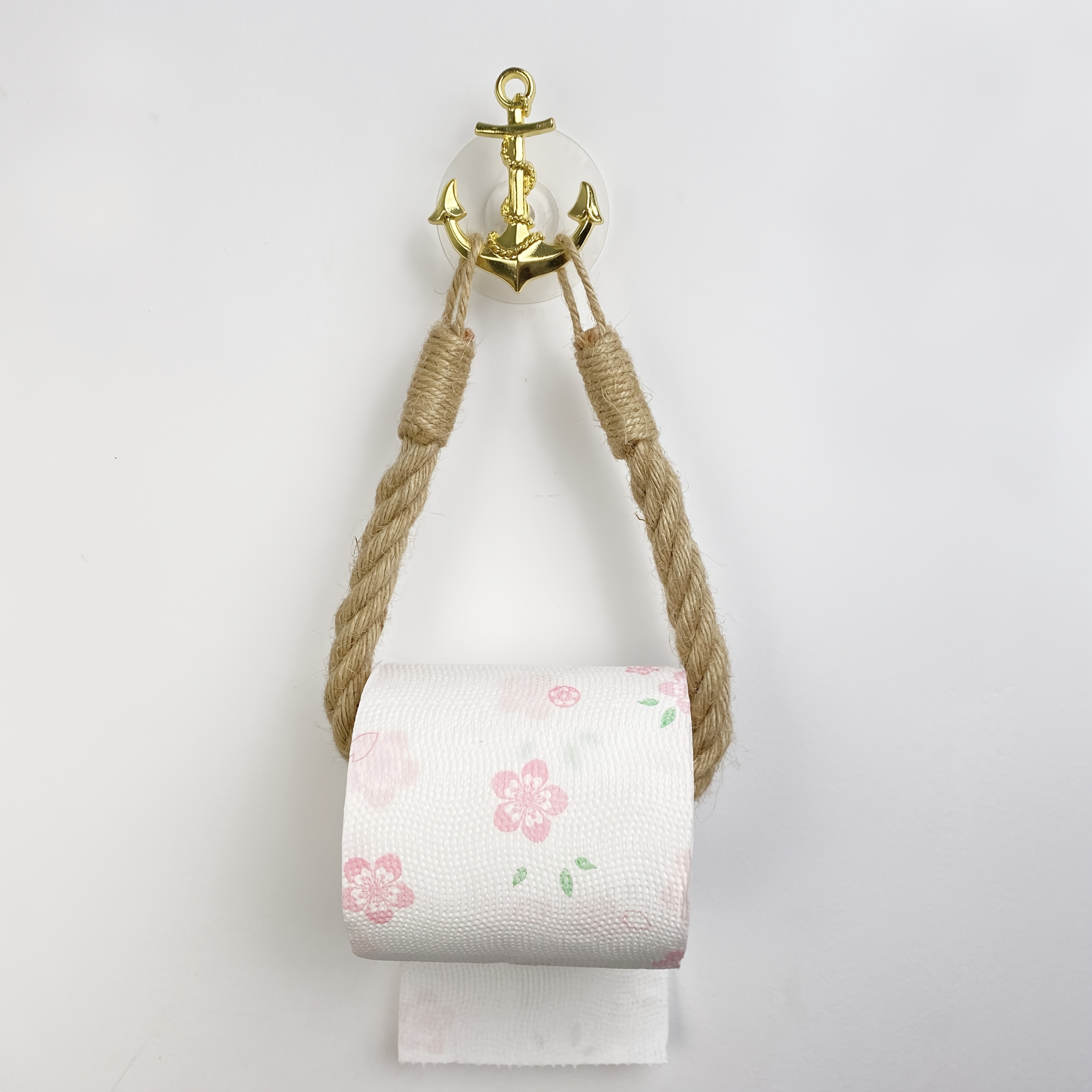 Vintage Style Personalized Anchor Rope Towel Rack, Bathroom Storage Shelf, Tissue Holder, And Hooks.