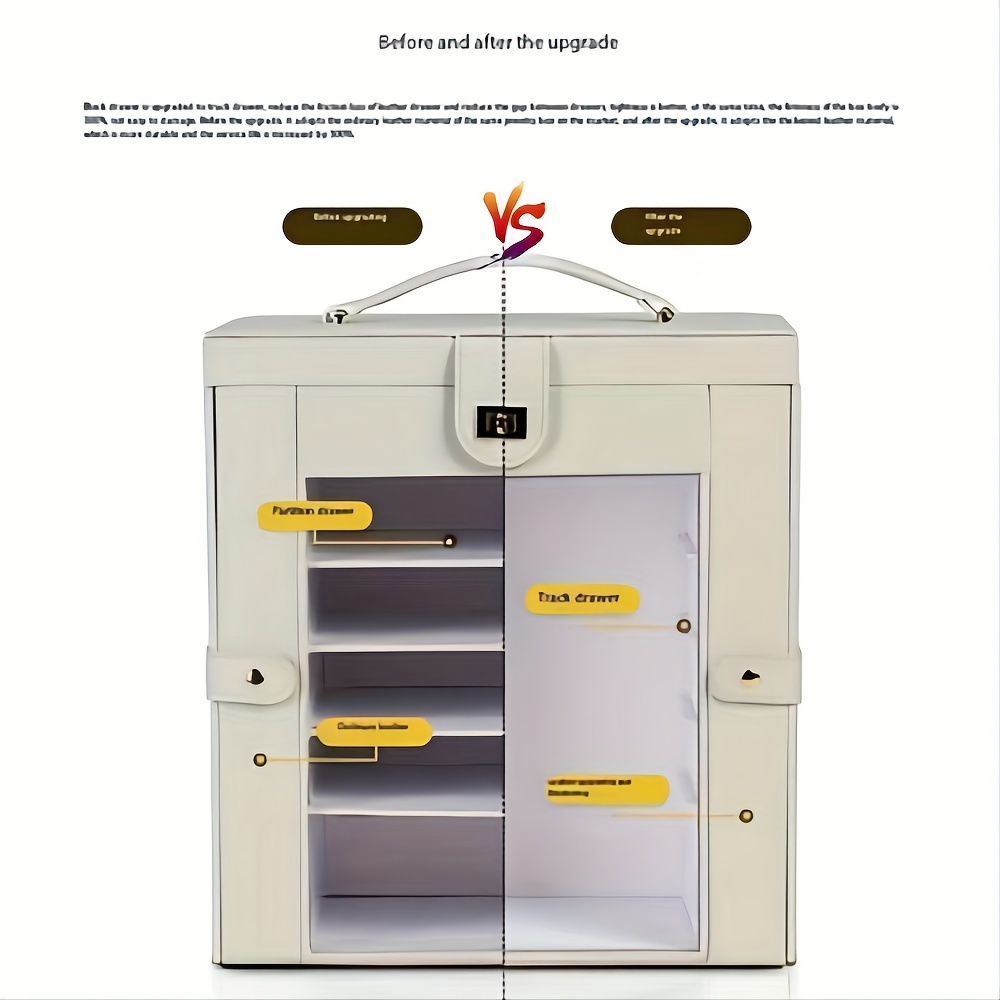 extra large 6 layer jewelry box with   suitable for storing   types of jewelry such as rings earrings and bracelets it features a two door necklace rack making it   practical for use on dressing tables display cabinets Product details 6